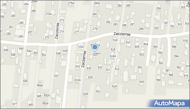 Zaczernie, Zaczernie, 625, mapa Zaczernie