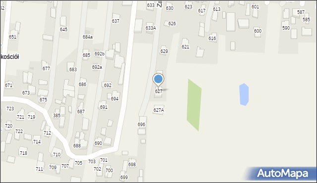 Zaczernie, Zaczernie, 627, mapa Zaczernie