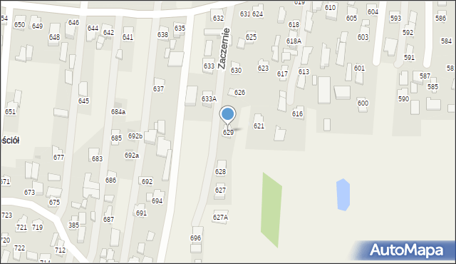 Zaczernie, Zaczernie, 629, mapa Zaczernie