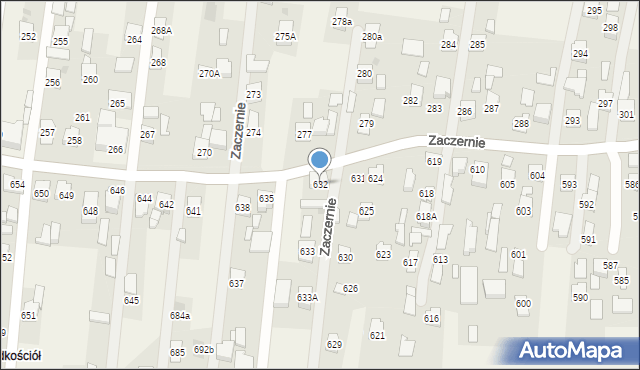 Zaczernie, Zaczernie, 632, mapa Zaczernie