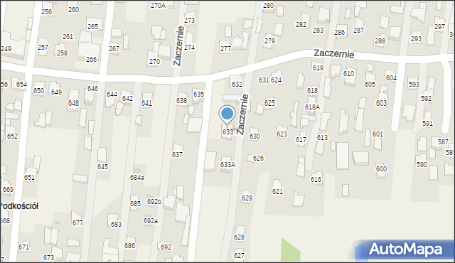 Zaczernie, Zaczernie, 633, mapa Zaczernie