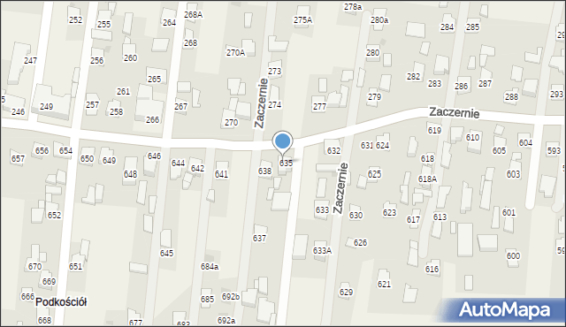 Zaczernie, Zaczernie, 636, mapa Zaczernie