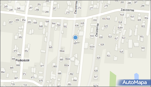 Zaczernie, Zaczernie, 637, mapa Zaczernie