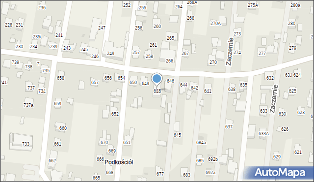 Zaczernie, Zaczernie, 648, mapa Zaczernie