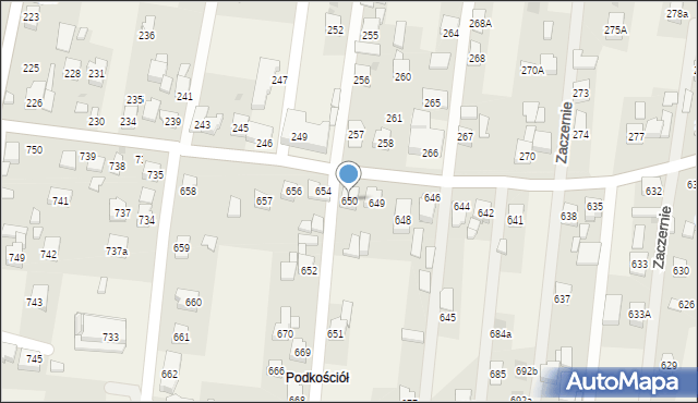 Zaczernie, Zaczernie, 650, mapa Zaczernie