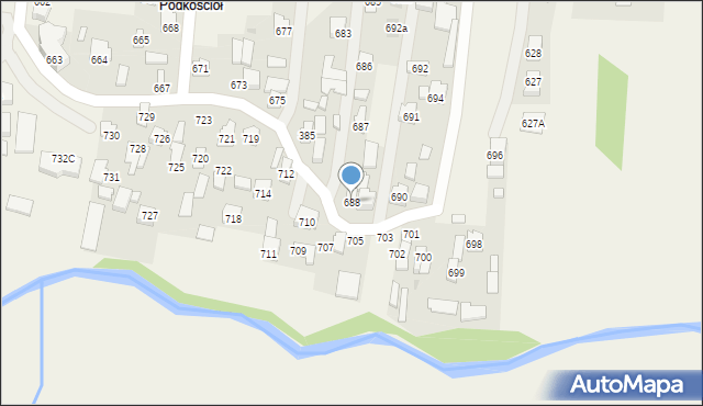 Zaczernie, Zaczernie, 688, mapa Zaczernie