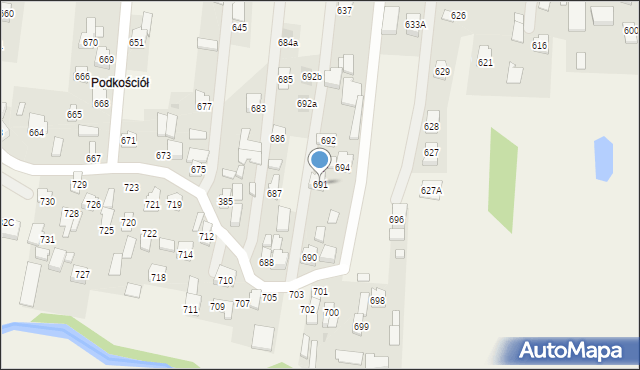 Zaczernie, Zaczernie, 691, mapa Zaczernie