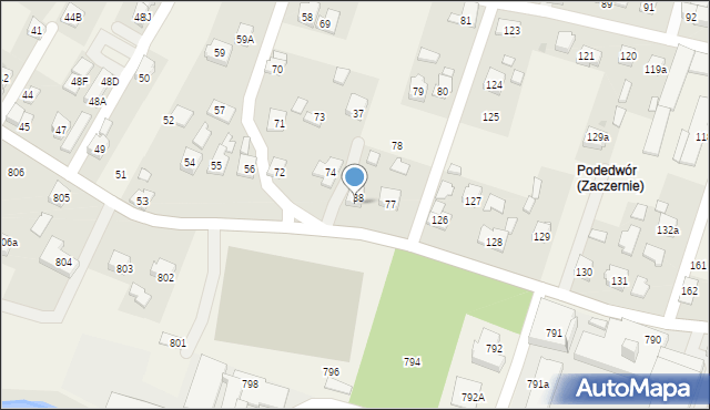 Zaczernie, Zaczernie, 76, mapa Zaczernie