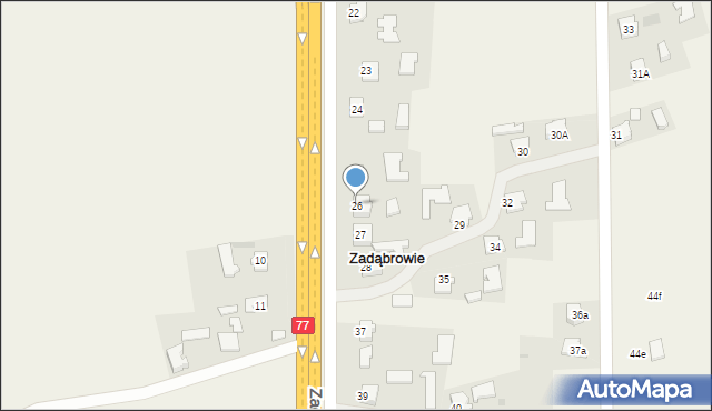 Zadąbrowie, Zadąbrowie, 26, mapa Zadąbrowie