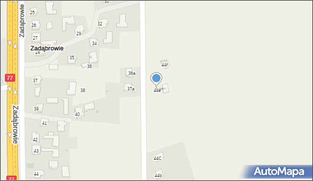 Zadąbrowie, Zadąbrowie, 44e, mapa Zadąbrowie