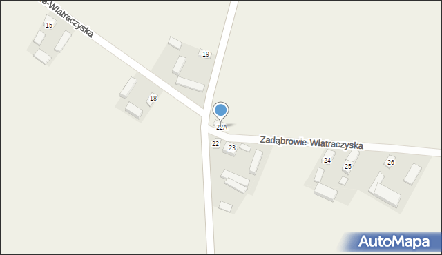 Zadąbrowie-Wiatraczyska, Zadąbrowie-Wiatraczyska, 22A, mapa Zadąbrowie-Wiatraczyska