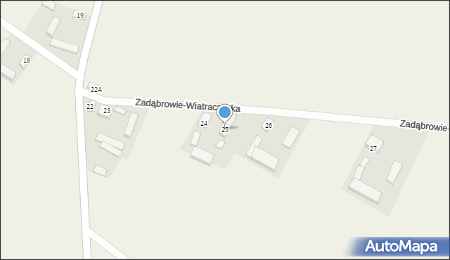 Zadąbrowie-Wiatraczyska, Zadąbrowie-Wiatraczyska, 25, mapa Zadąbrowie-Wiatraczyska