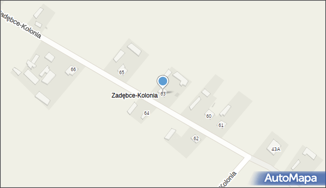 Zadębce, Zadębce, 63, mapa Zadębce