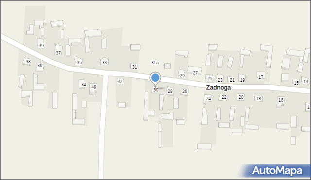 Zadnoga, Zadnoga, 30, mapa Zadnoga