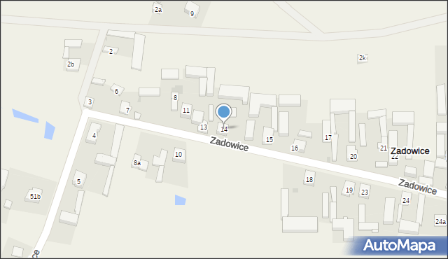Zadowice, Zadowice, 14, mapa Zadowice