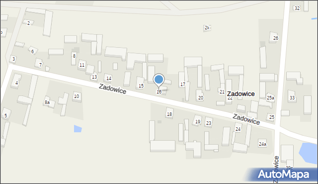 Zadowice, Zadowice, 16, mapa Zadowice