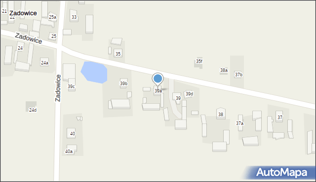Zadowice, Zadowice, 39a, mapa Zadowice