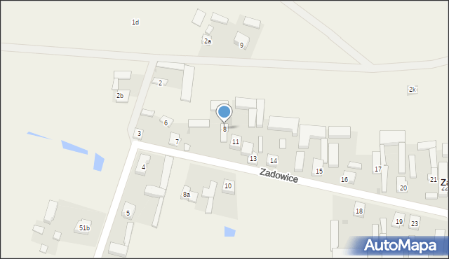 Zadowice, Zadowice, 8, mapa Zadowice