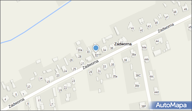 Zadworna, Zadworna, 32, mapa Zadworna