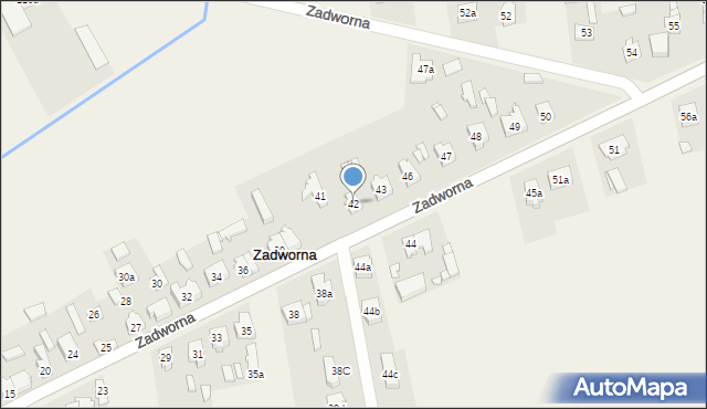 Zadworna, Zadworna, 42, mapa Zadworna