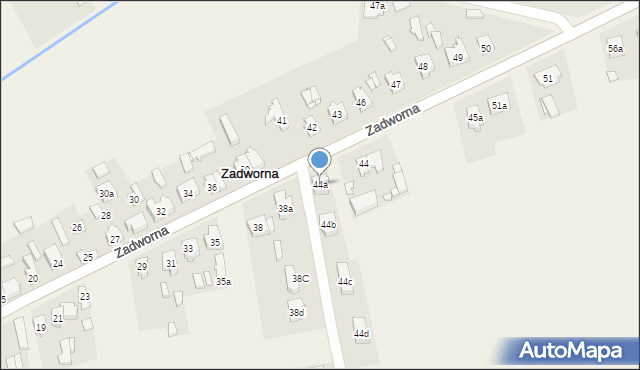 Zadworna, Zadworna, 44a, mapa Zadworna