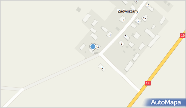 Zadworzany, Zadworzany, 1, mapa Zadworzany