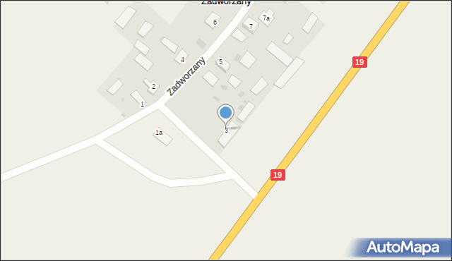 Zadworzany, Zadworzany, 3, mapa Zadworzany
