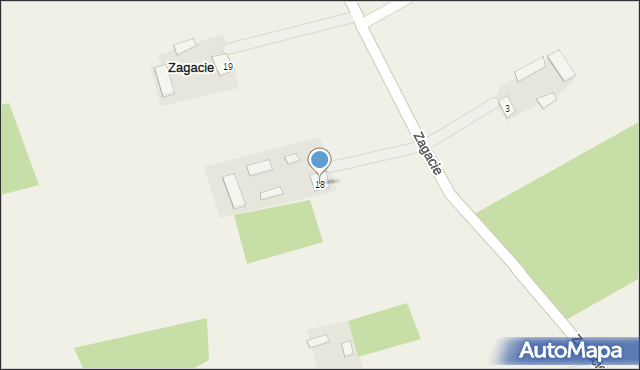 Zagacie, Zagacie, 18, mapa Zagacie