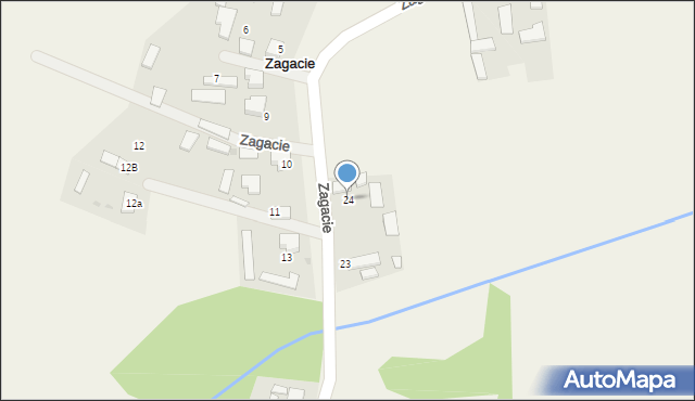 Zagacie, Zagacie, 24, mapa Zagacie