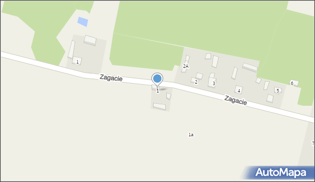 Zagacie, Zagacie, 1, mapa Zagacie