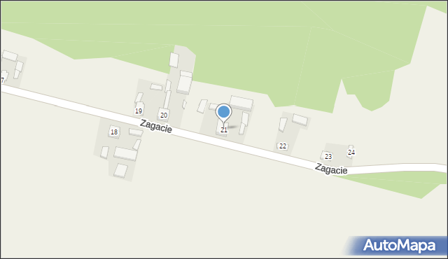 Zagacie, Zagacie, 21, mapa Zagacie