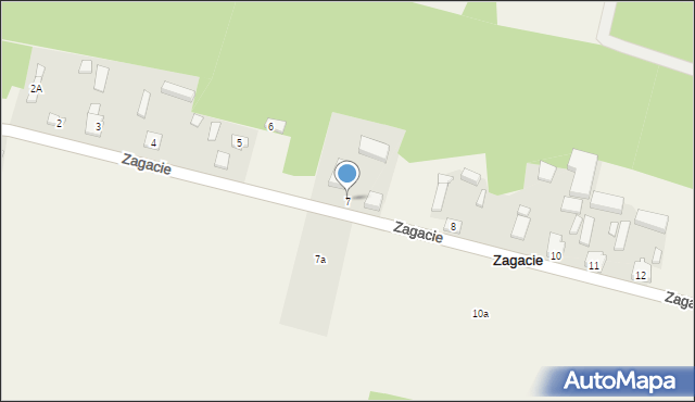 Zagacie, Zagacie, 7, mapa Zagacie