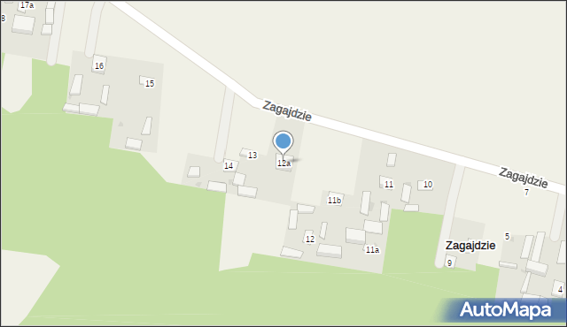 Zagajdzie, Zagajdzie, 12a, mapa Zagajdzie