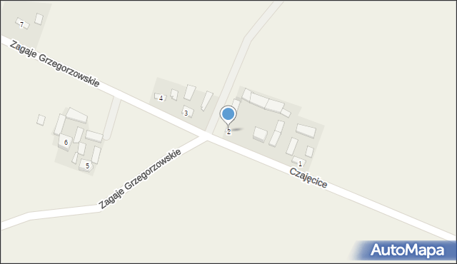 Zagaje Grzegorzowskie, Zagaje Grzegorzowskie, 2, mapa Zagaje Grzegorzowskie