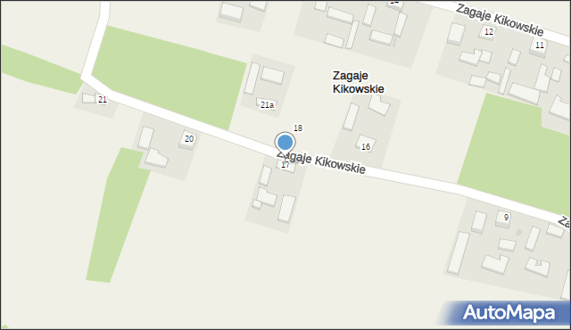 Zagaje Kikowskie, Zagaje Kikowskie, 17, mapa Zagaje Kikowskie