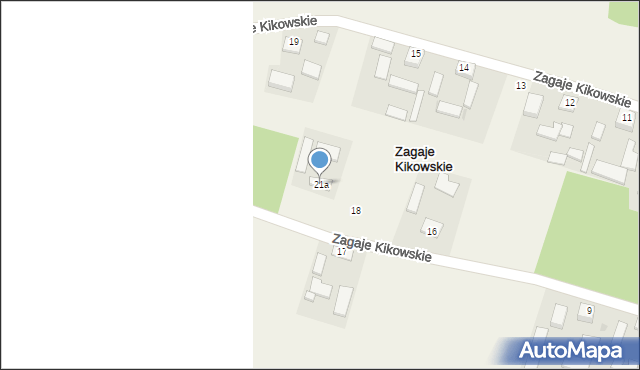Zagaje Kikowskie, Zagaje Kikowskie, 21a, mapa Zagaje Kikowskie