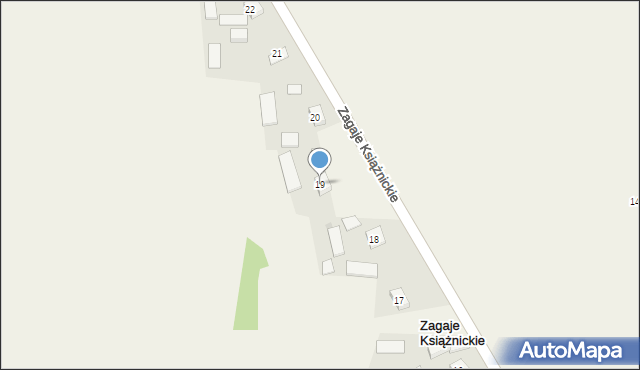 Zagaje Książnickie, Zagaje Książnickie, 19, mapa Zagaje Książnickie