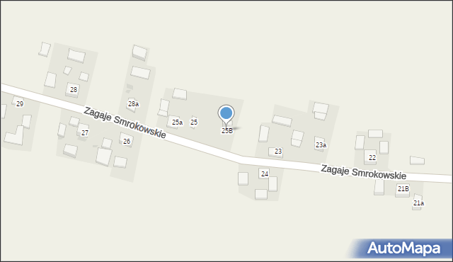 Zagaje Smrokowskie, Zagaje Smrokowskie, 25B, mapa Zagaje Smrokowskie