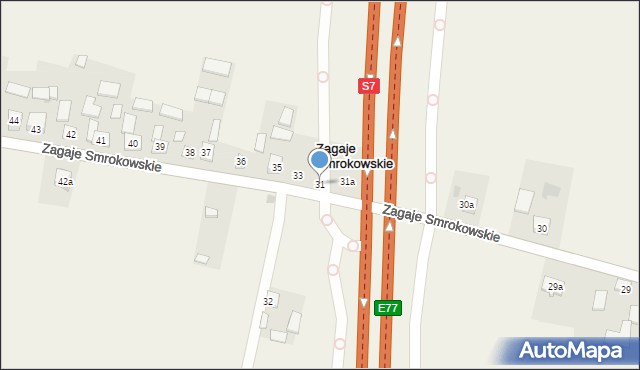 Zagaje Smrokowskie, Zagaje Smrokowskie, 31, mapa Zagaje Smrokowskie