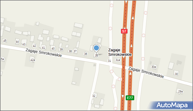 Zagaje Smrokowskie, Zagaje Smrokowskie, 35, mapa Zagaje Smrokowskie