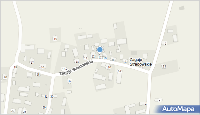 Zagaje Stradowskie, Zagaje Stradowskie, 11, mapa Zagaje Stradowskie