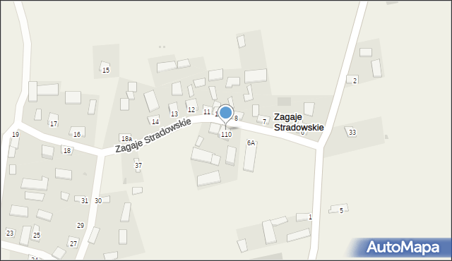Zagaje Stradowskie, Zagaje Stradowskie, 9, mapa Zagaje Stradowskie