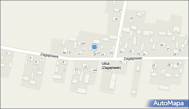 Zagajówek, Zagajówek, 13, mapa Zagajówek