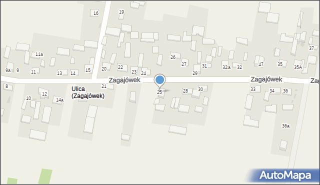 Zagajówek, Zagajówek, 25, mapa Zagajówek