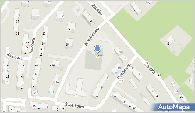 Żagań, Żarska, 16, mapa Żagań