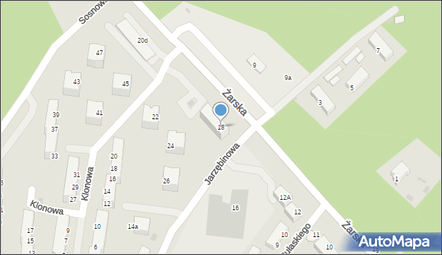 Żagań, Żarska, 18, mapa Żagań