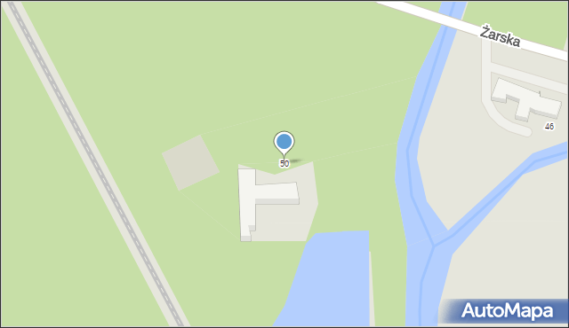 Żagań, Żarska, 50, mapa Żagań