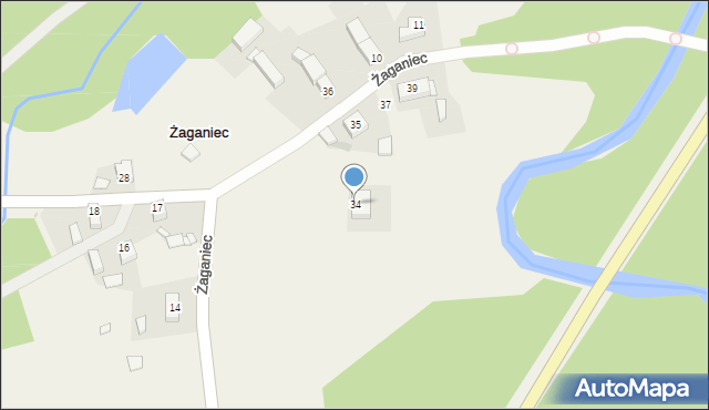 Żaganiec, Żaganiec, 34, mapa Żaganiec