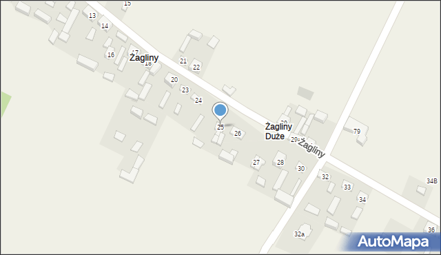 Żagliny, Żagliny, 25a, mapa Żagliny