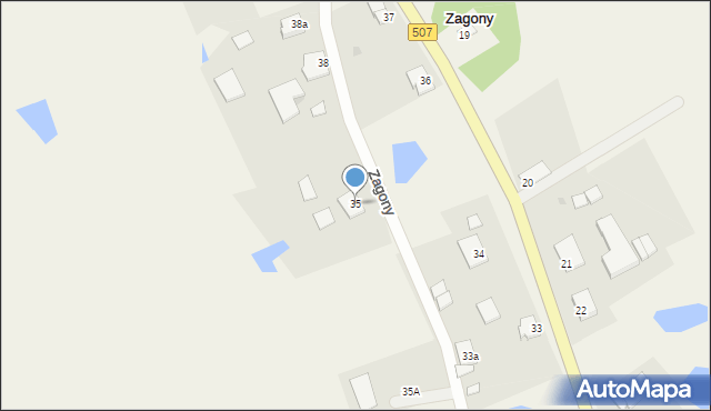 Zagony, Zagony, 35, mapa Zagony